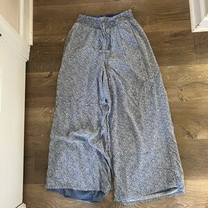 AE Floral Blue Wide-Leg Pants